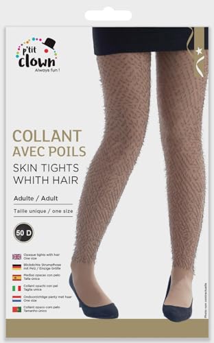 ptit-clown-strumpfhose-behaarte-beine-hautfarben-damen-humor-accessoire image 5
