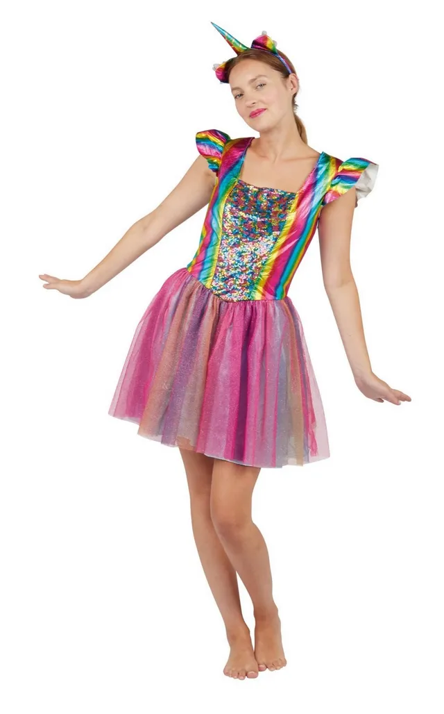 ptit-clown-damenkost-m-einhorn-regenbogen-gr-l-xl image 1