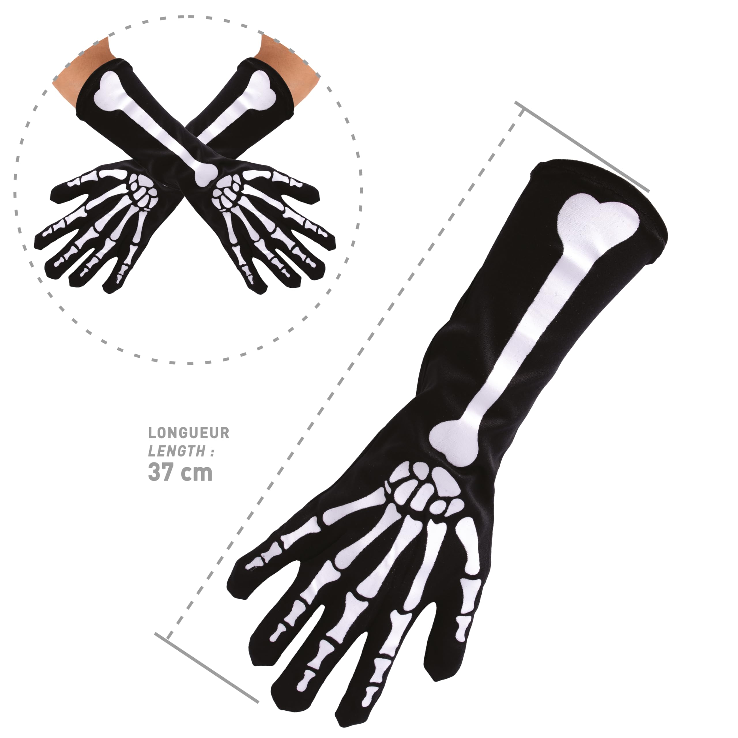 ptit-clown-skeletthandschuhe-halloween-schwarz-37-cm-einheitsgr-e-erwachsene image 3