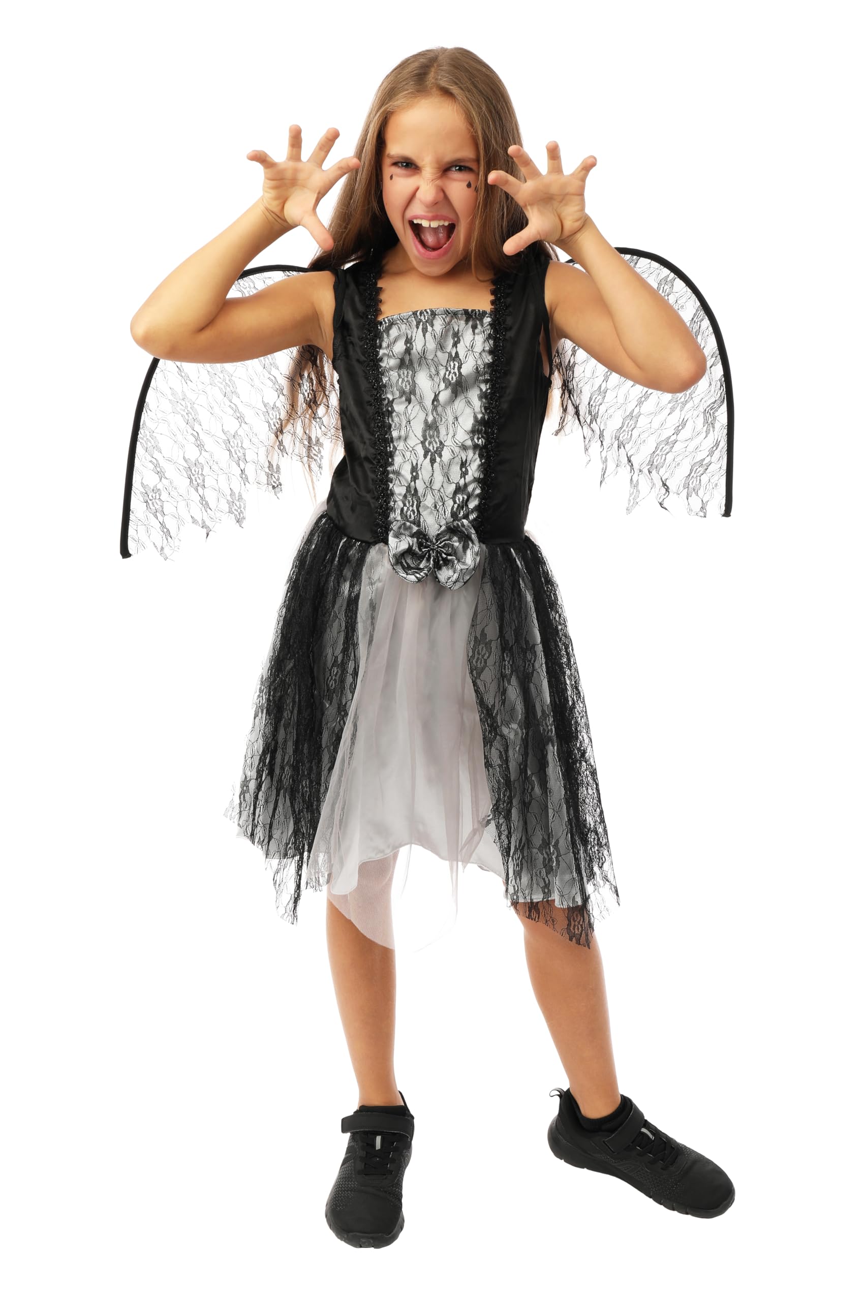 ptit-clown-m-dchenkost-m-zerrissener-engel-schwarz-grau-mit-fl-geln image 1