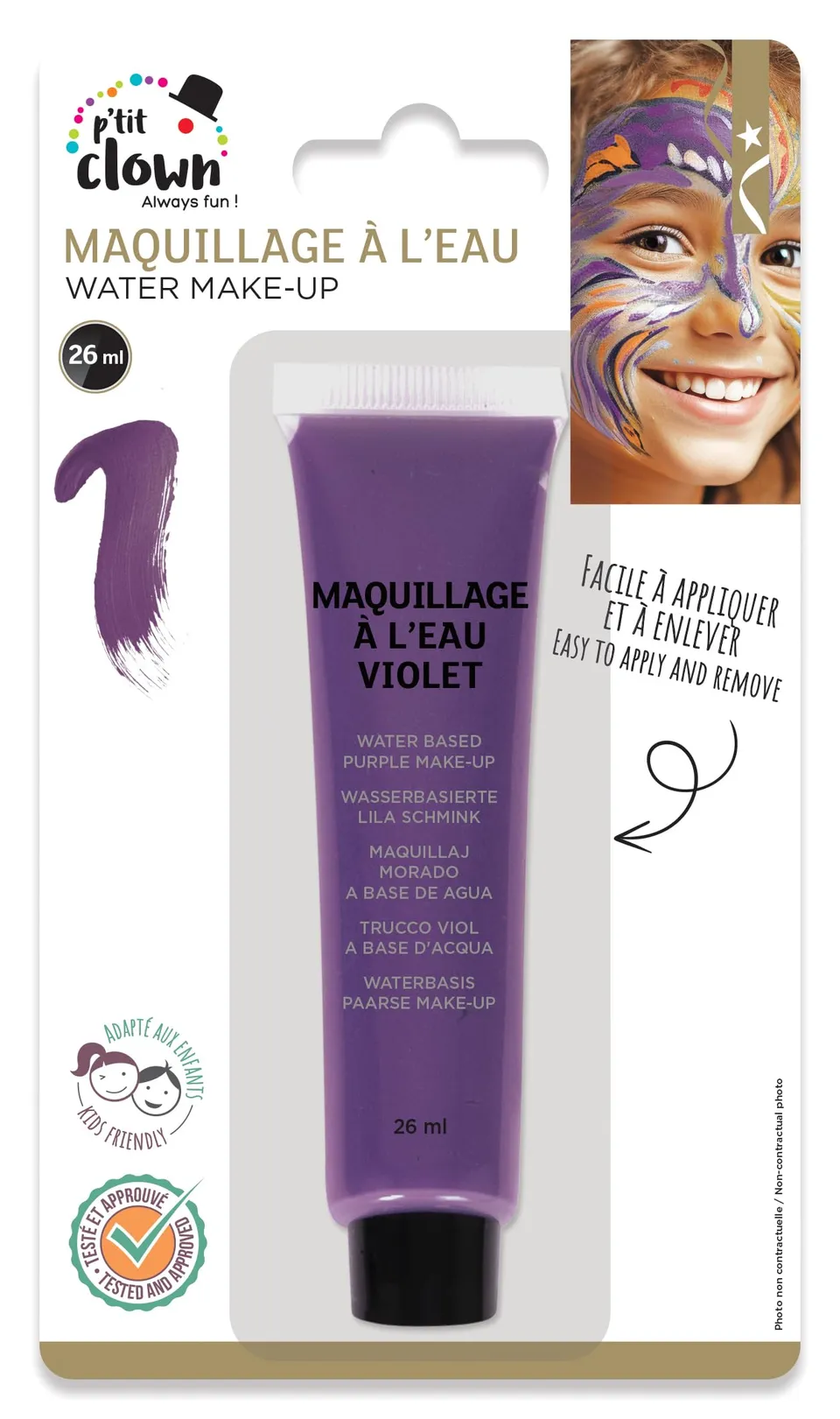 ptit-clown-24103-wasserfarbe-tube-26-ml-violett-schminke image 1