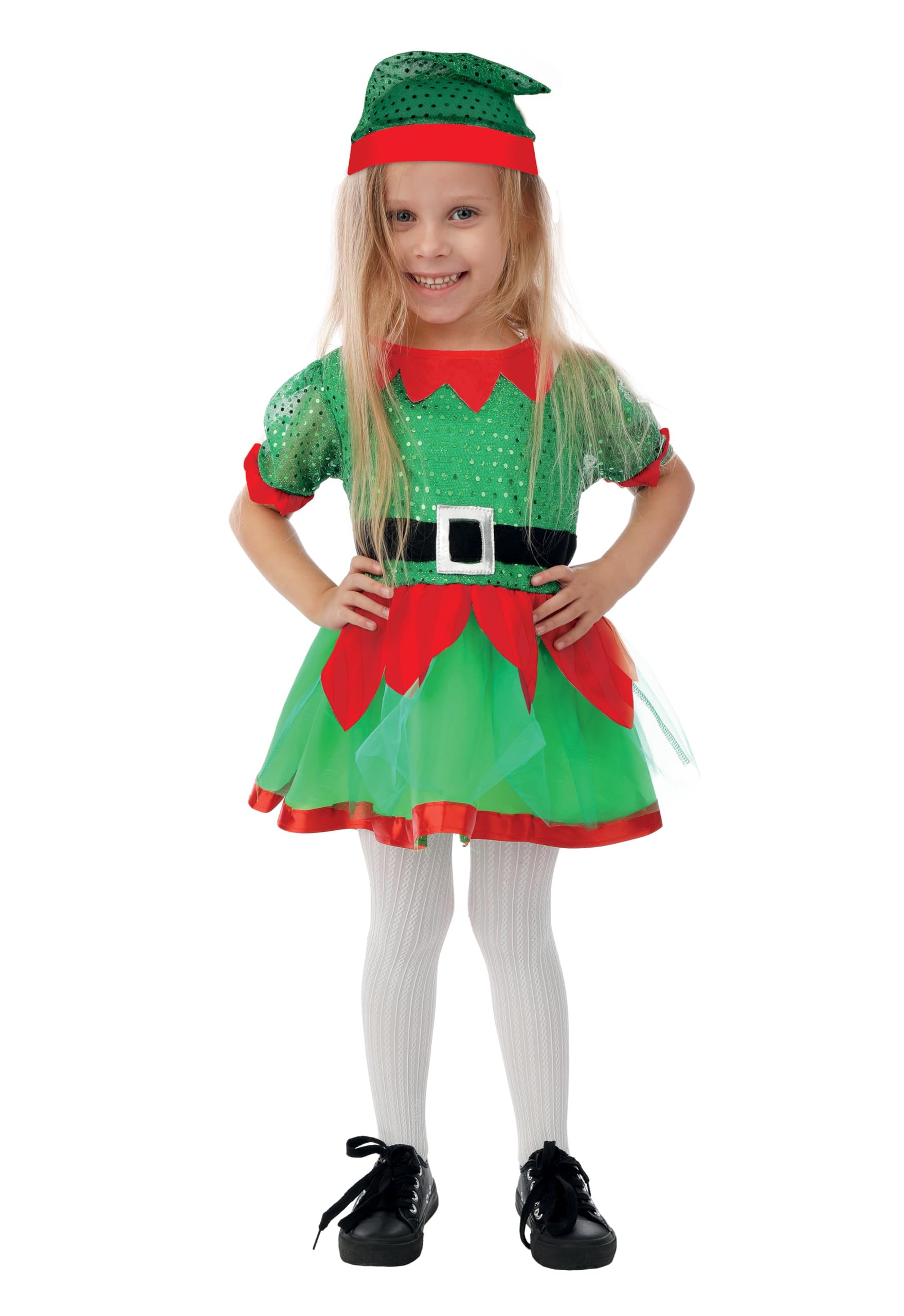 ptit-clown-wichtelkost-m-f-r-m-dchen-kleid-m-tze-gr-n image 1