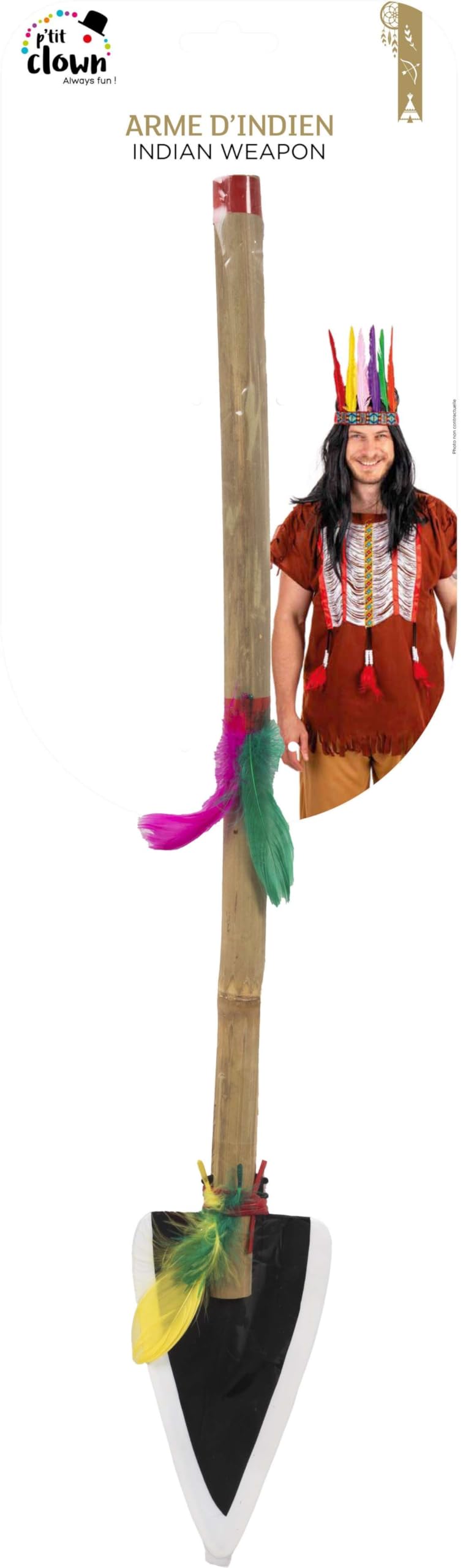 ptit-clown-36930-indianer-waffe-kost-mzubeh-r-38-45-cm-mehrfarbig image 5