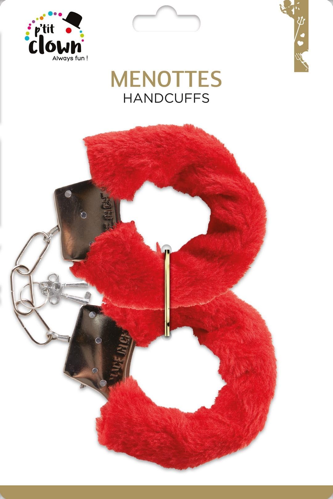 p-tit-clown-handschellen-aus-rotem-fell-party-accessoire-f-r-leidenschaftliche-m image 2