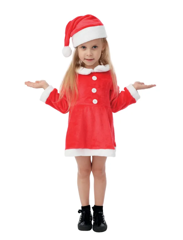 ptit-clown-miss-santa-mutter-weihnachtsmann-kost-m-m-dchen-3-4-jahre-kleid-und-m image 1