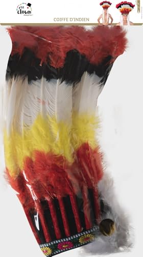 ptit-clown-indianer-kopfschmuck-rot-gelb-mit-marabouts-einheitsgr-e image 4