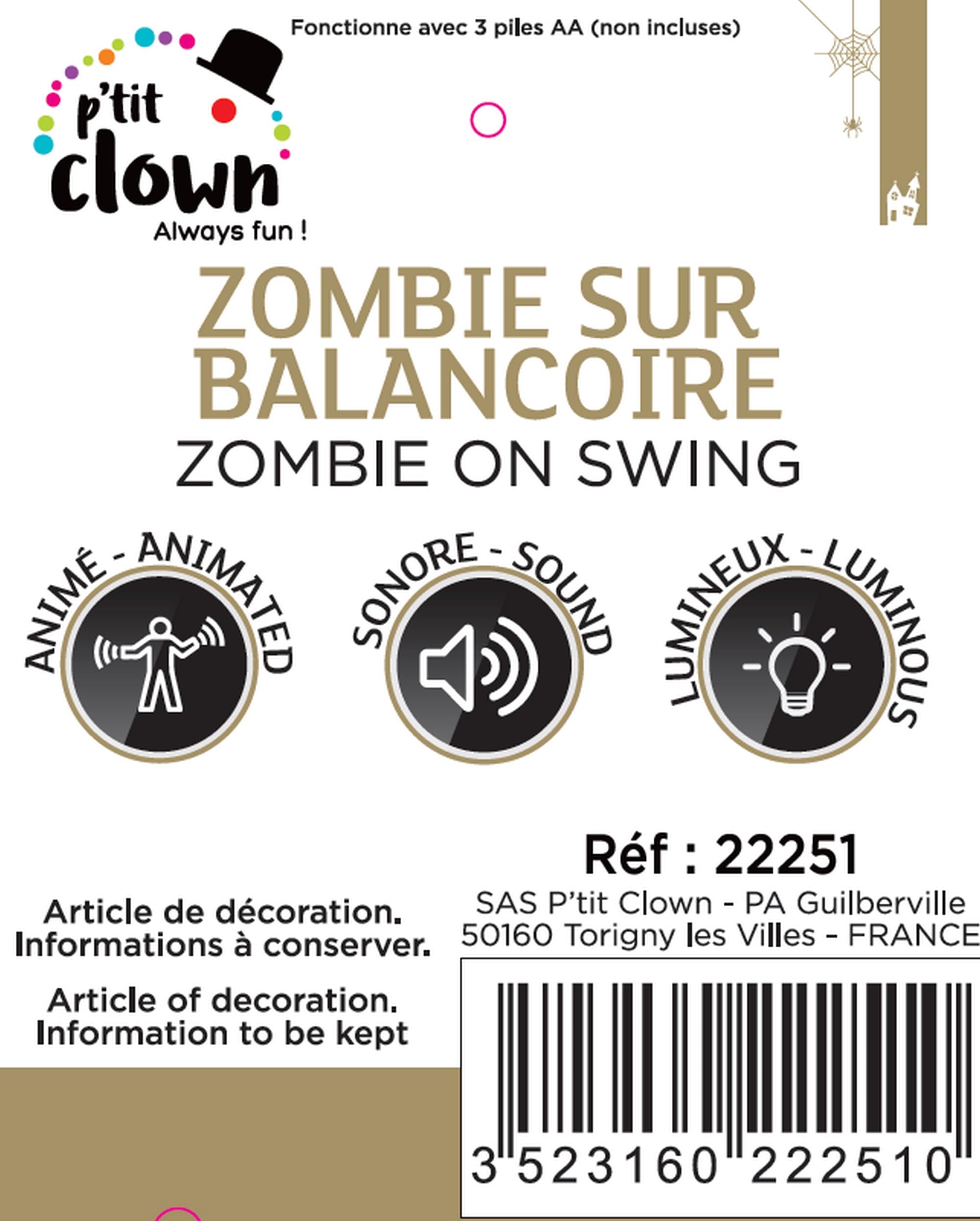 p-tit-clown-animierter-zombie-auf-schaukel-80-cm-mit-sound-und-licht image 2
