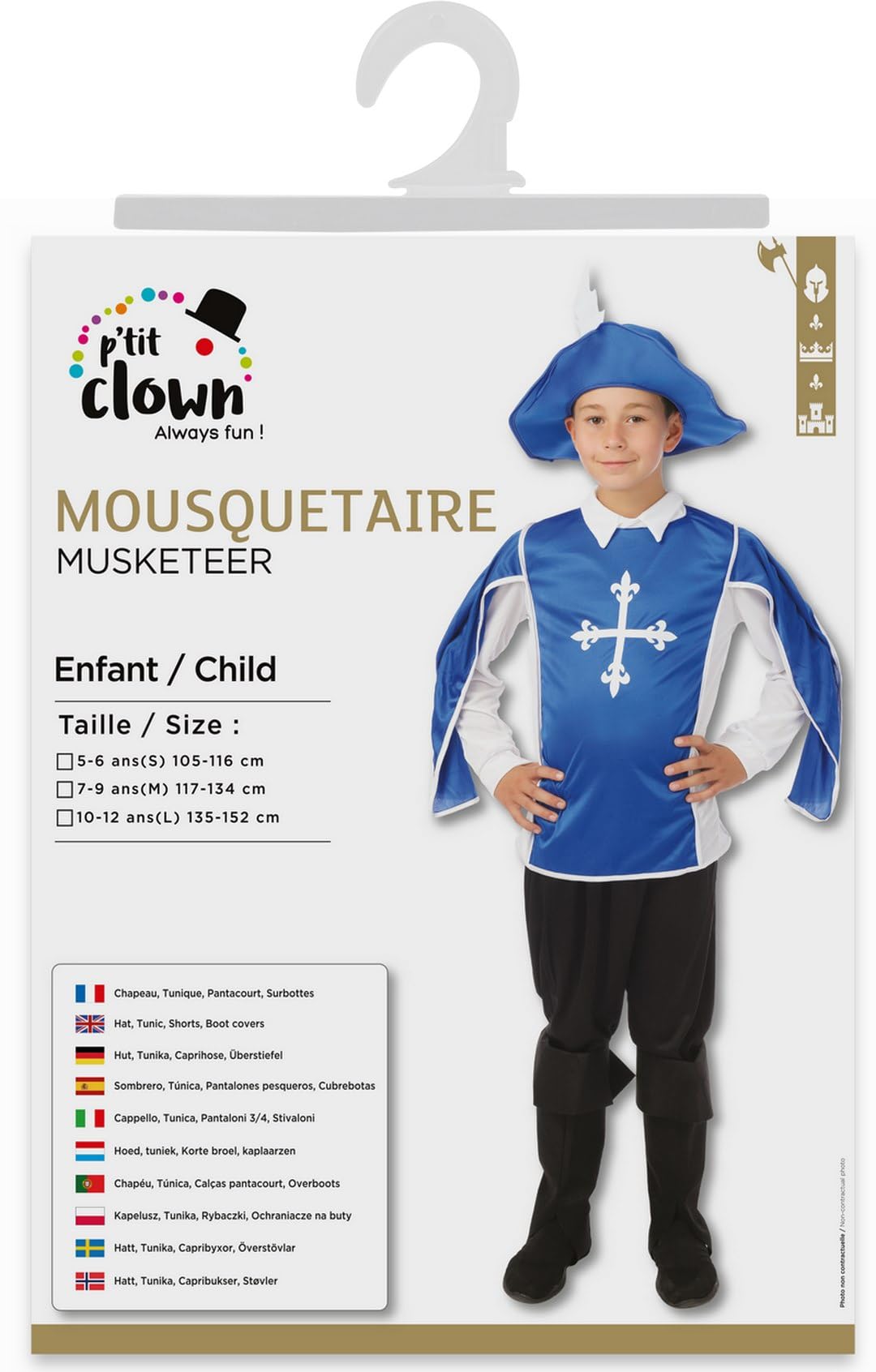 p-tit-clown-musketier-kost-m-kinder-hut-tunika-hose-berstiefel image 5