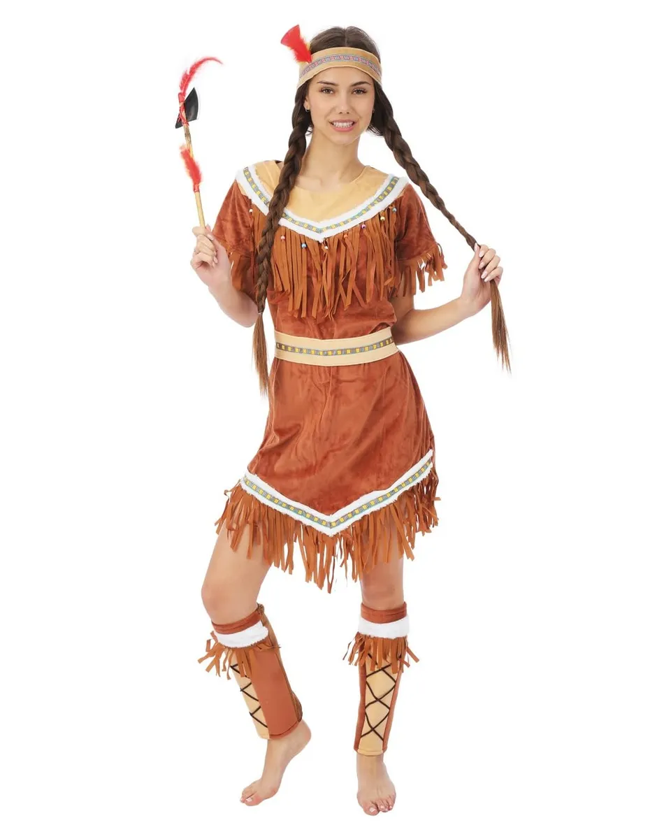 p-tit-clown-indianerin-kost-m-damen-polyester-komplett image 1