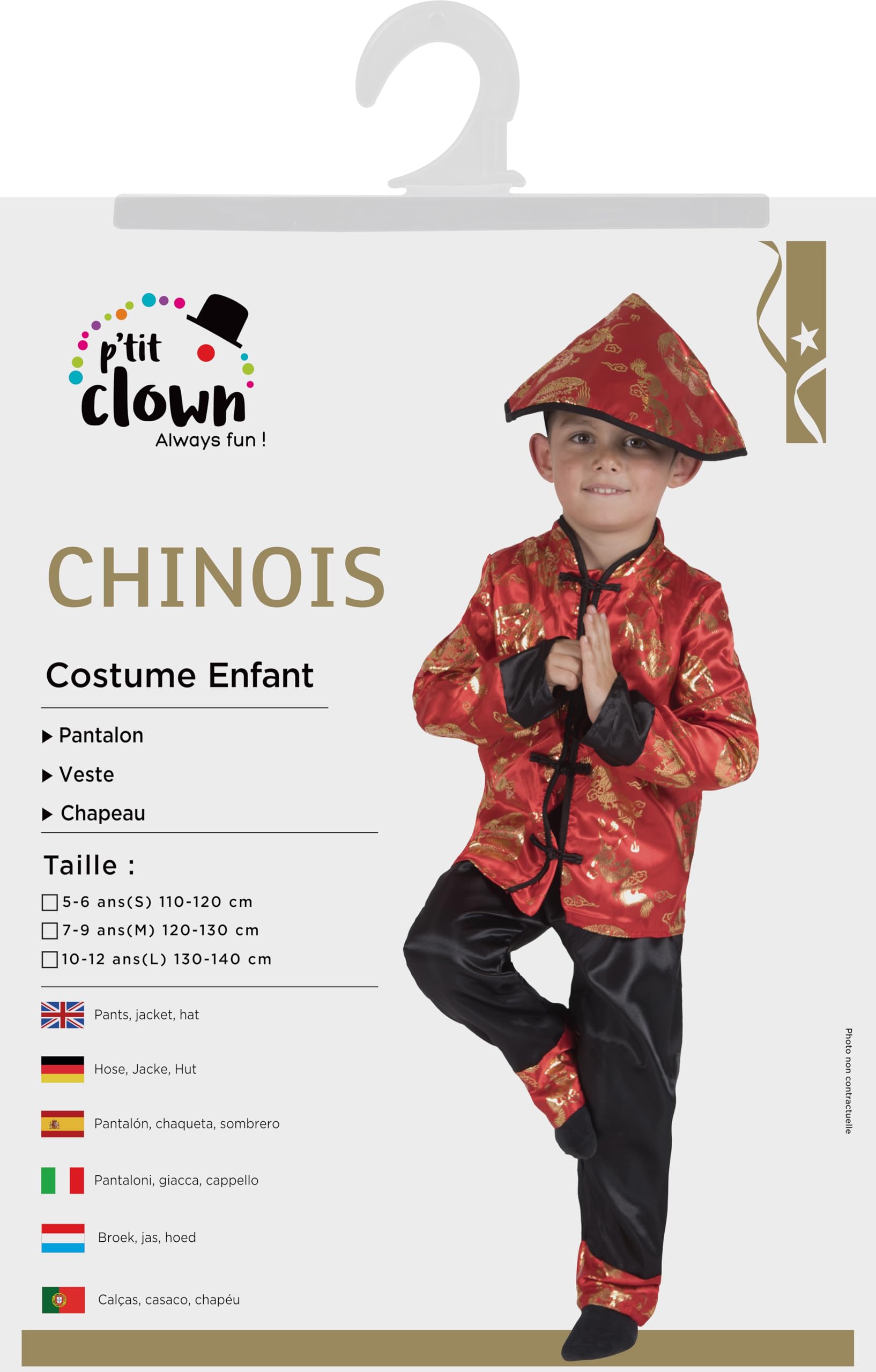 ptit-clown-chinesisches-neujahrskost-m-kinder-rot-polyester image 5