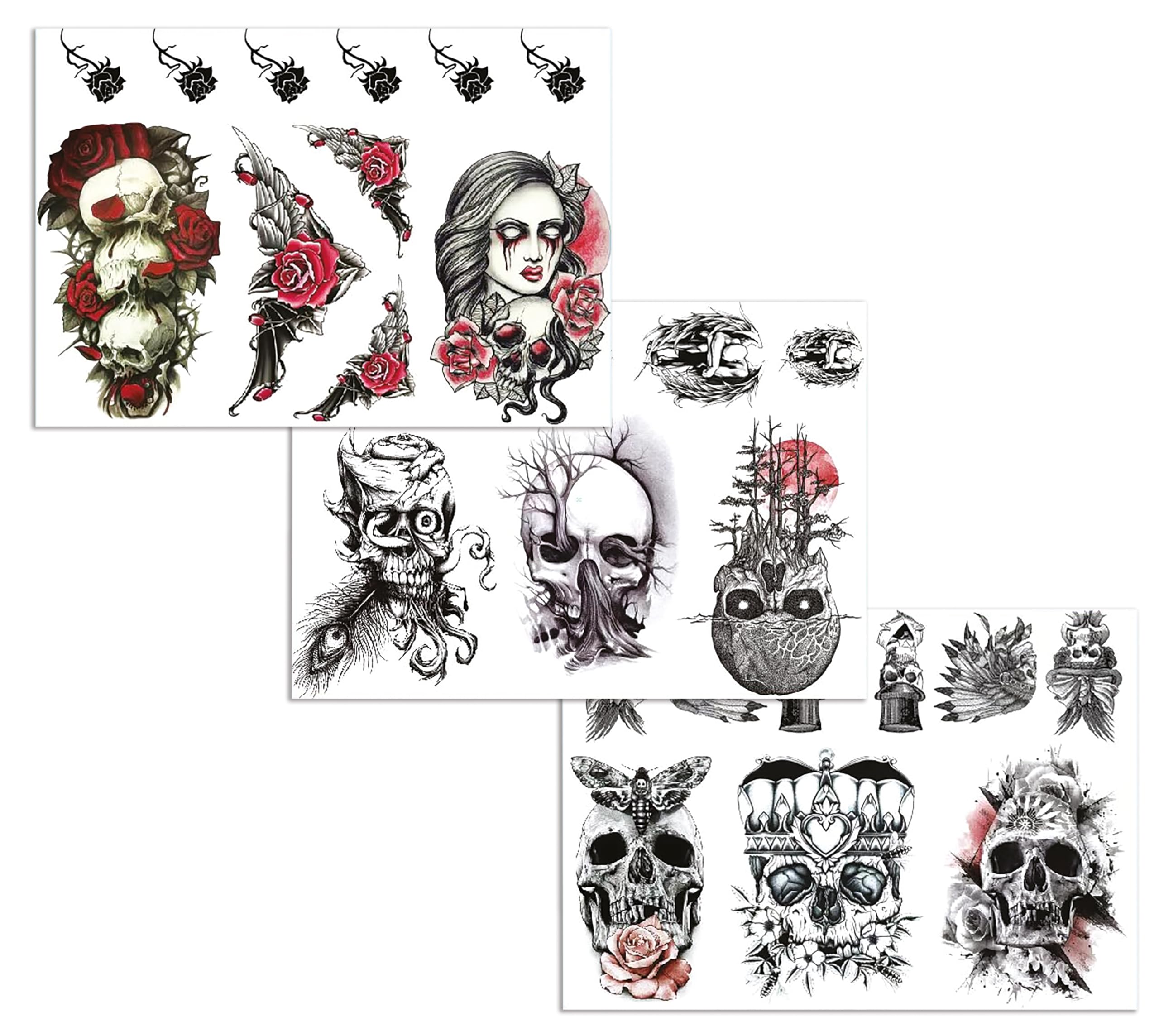 p-tit-clown-tempor-re-tattoos-mit-totenkopf-motiven image 1