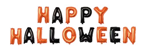 ptit-clown-folienballon-happy-halloween-30-cm-orange-schwarz image 4
