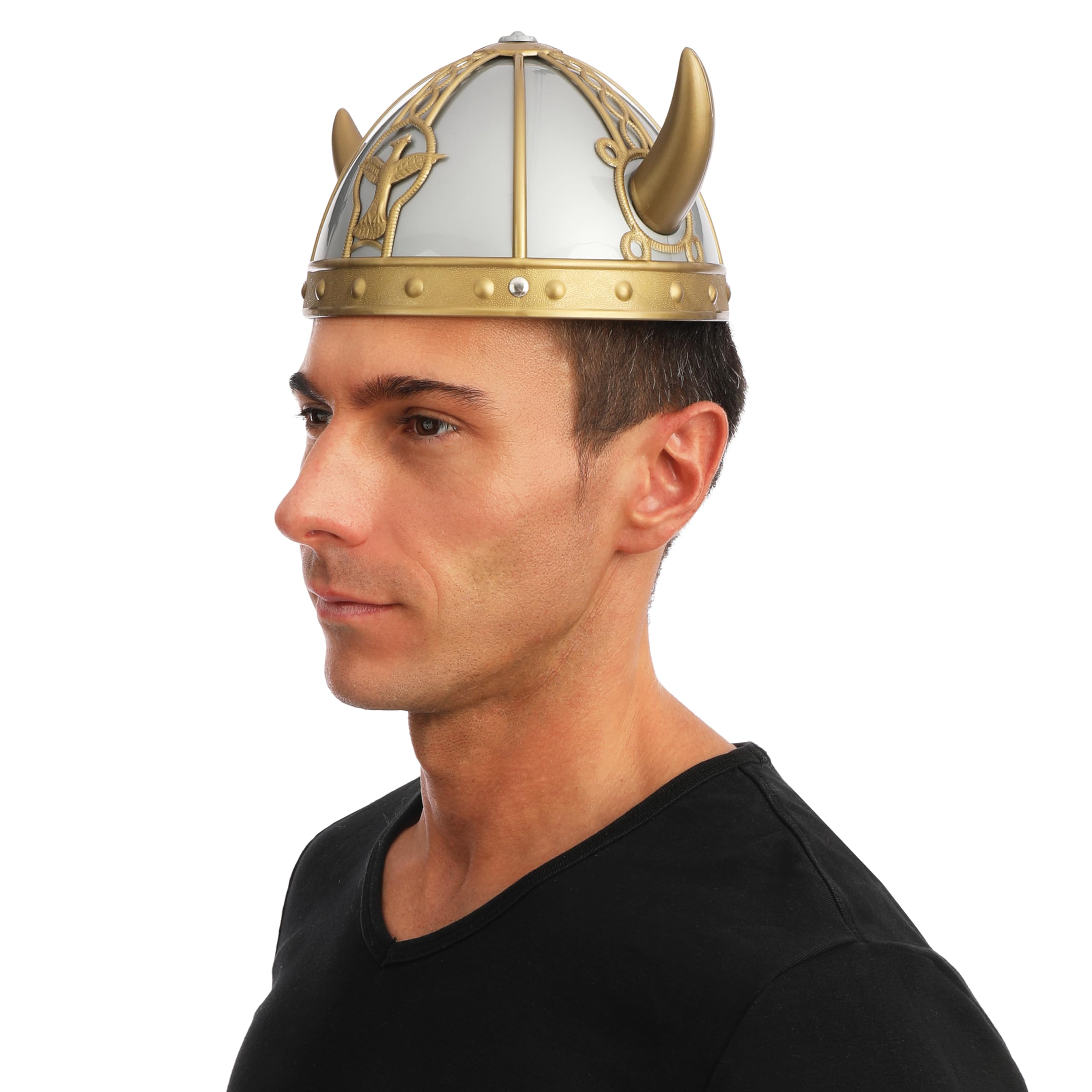 p-tit-clown-wikingerhelm-f-r-erwachsene-mit-kurzen-h-rnern image 3