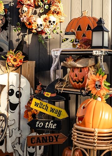 p-tit-clown-holzk-rbis-beleuchtet-32-cm-mit-sockel-orange-halloween-deko image 8