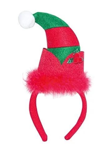ptit-clown-weihnachts-wichtel-haarreif-f-r-erwachsene-rot-gr-n image 1