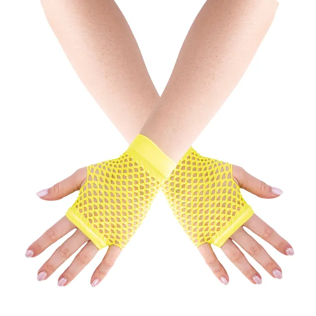 ptit-clown-90316-fingerlose-netz-handschuhe-neongelb-einheitsgr-e-1-paar image 1