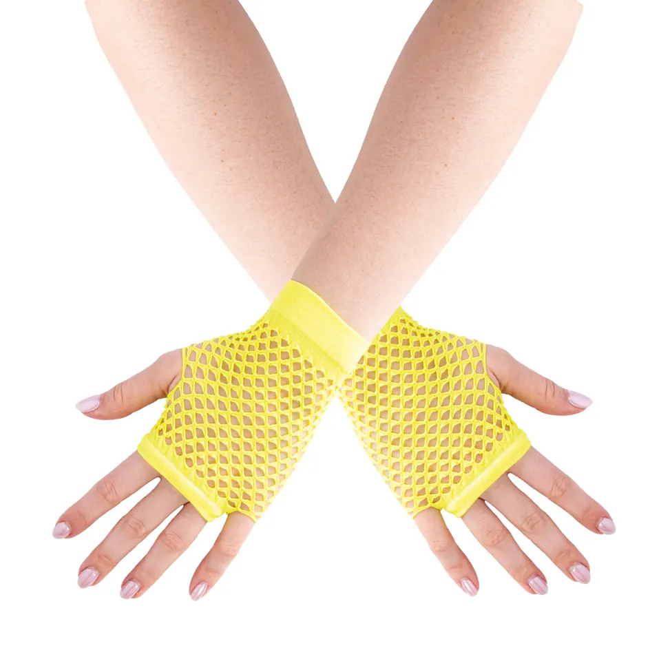 ptit-clown-90316-fingerlose-netz-handschuhe-neongelb-einheitsgr-e-1-paar image 1