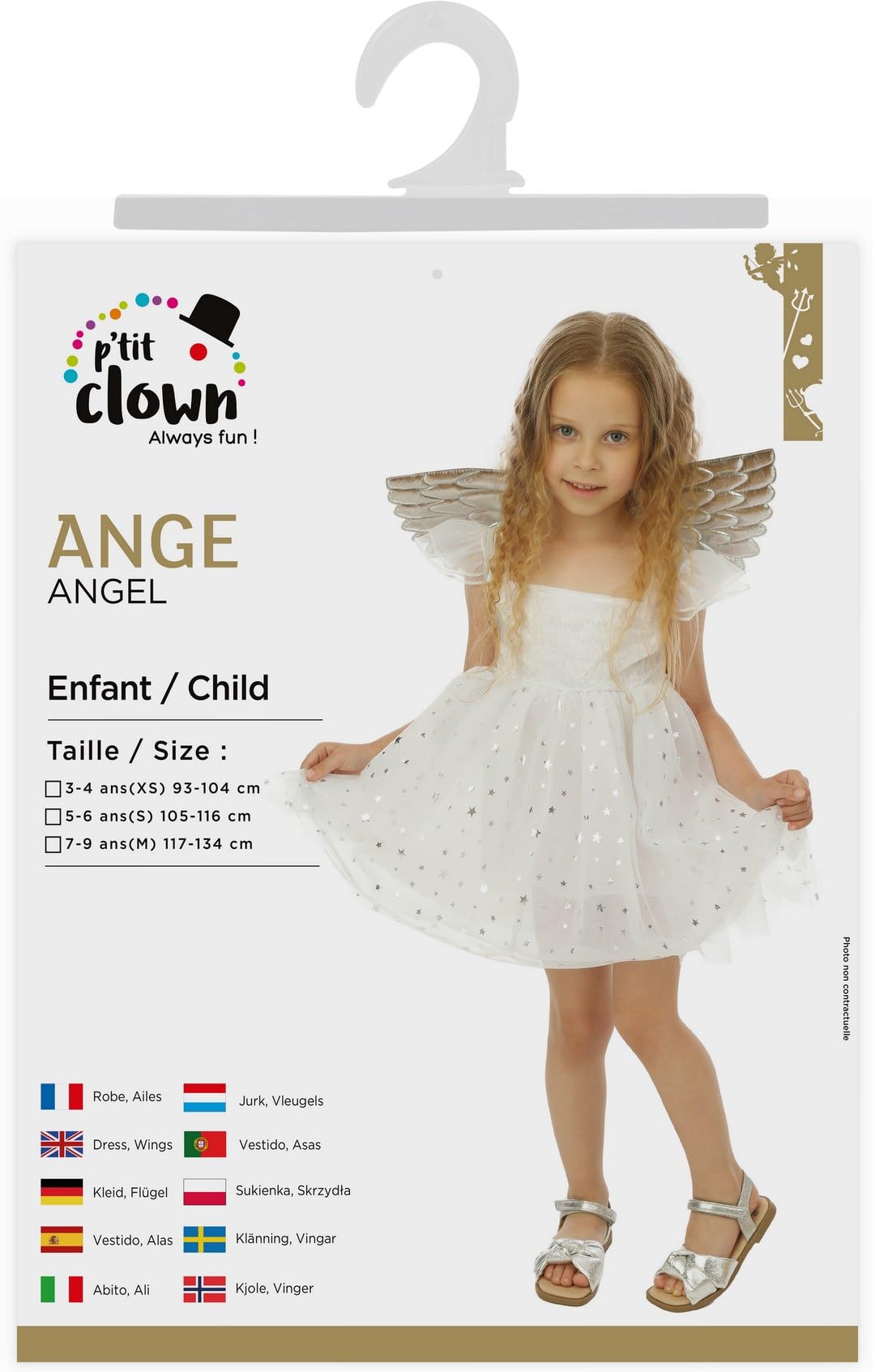 p-clown-engelskost-m-f-r-m-dchen-wei-es-kleid-mit-silbernen-punkten-und-fl-geln- image 5