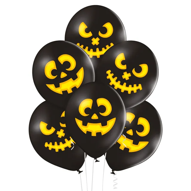 ptit-clown-halloween-ballon-citrouilles-noires-30-cm-durchmesser-8er-set image 1