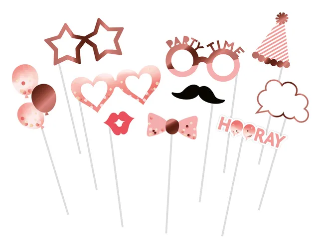 p-tit-clown-fotobooth-ros-gold-10-teilig-hochzeit-party image 1