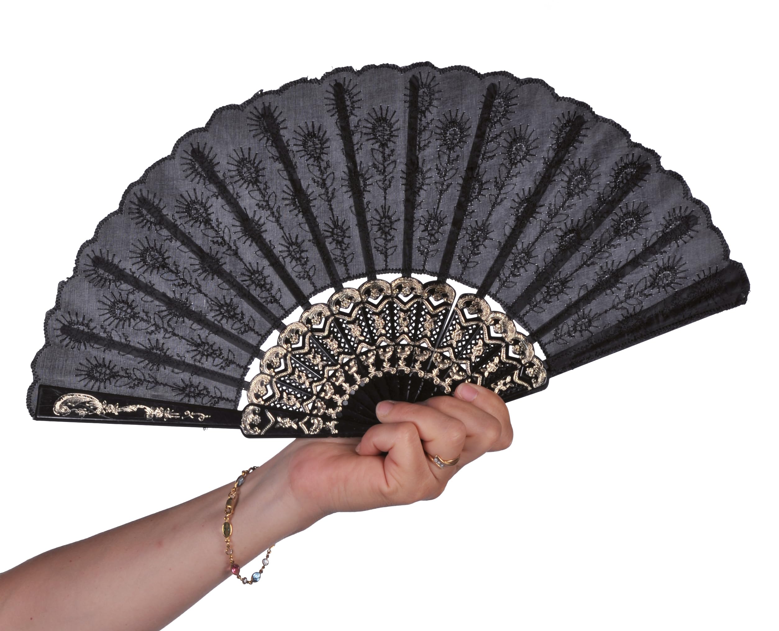 p-tit-clown-f-cher-eventail-45-cm-stoff-und-kunststoff-schwarz image 2