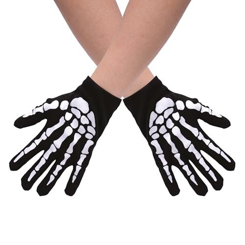 ptit-clown-skelett-handschuhe-kinder-schwarz-wei-kost-mhandschuhe image 5