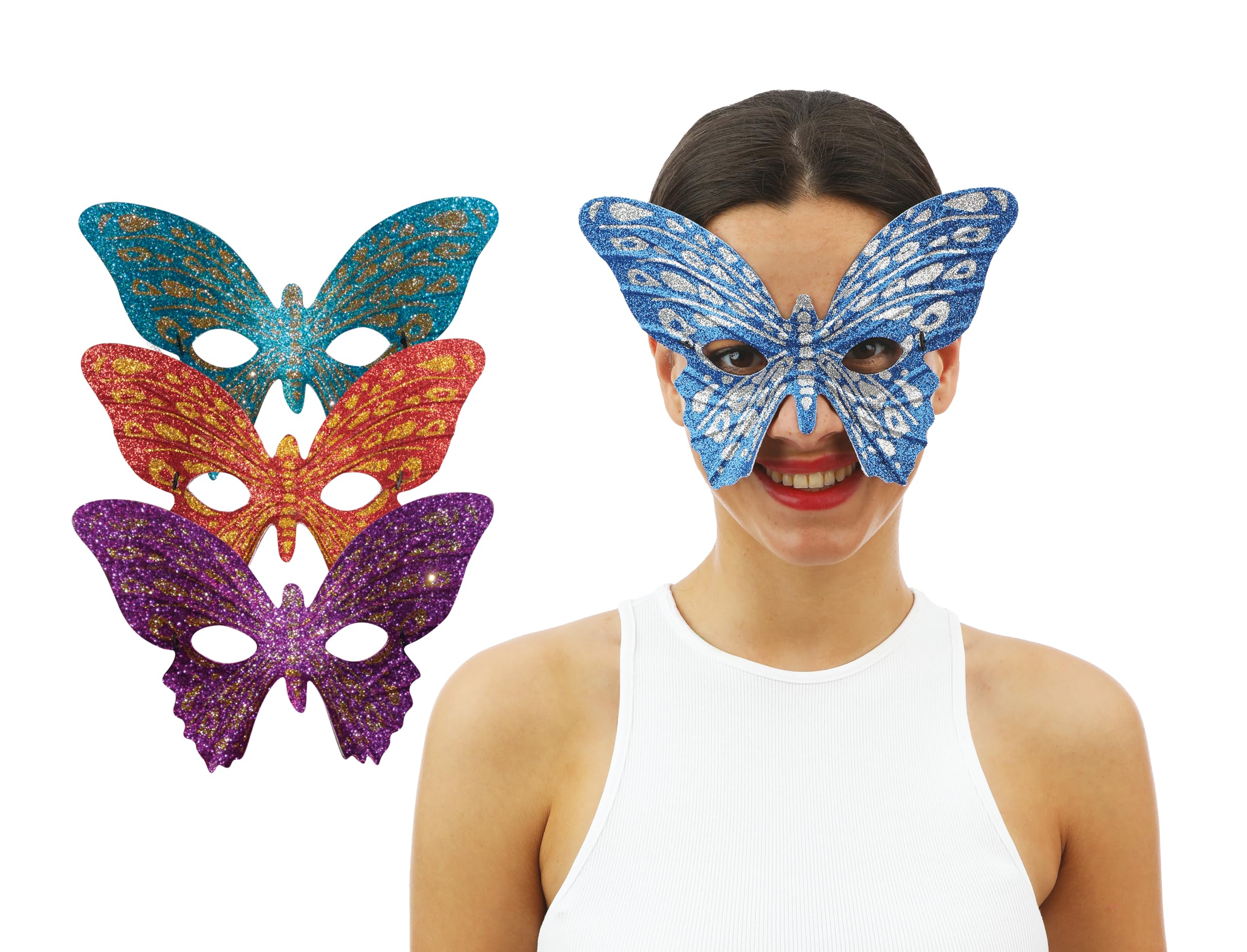 ptit-clown-50003-venezianer-maske-wolf-schmetterling-mit-pailletten image 1