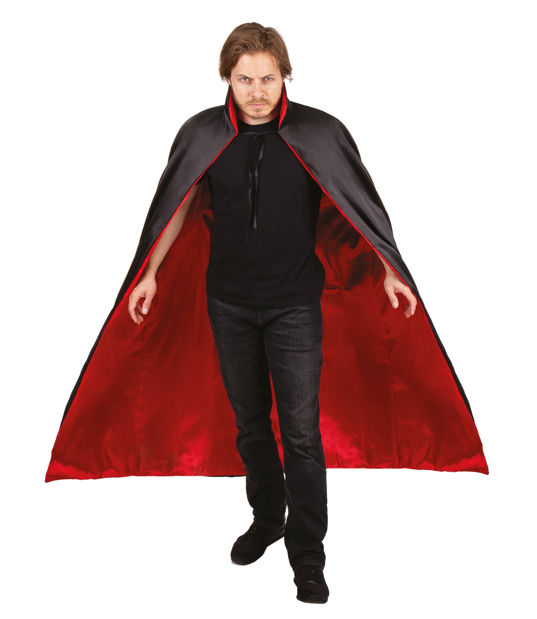 ptit-clown-16206-umhang-satin-polyester-wendbar-1-4-m-schwarz-rot image 4