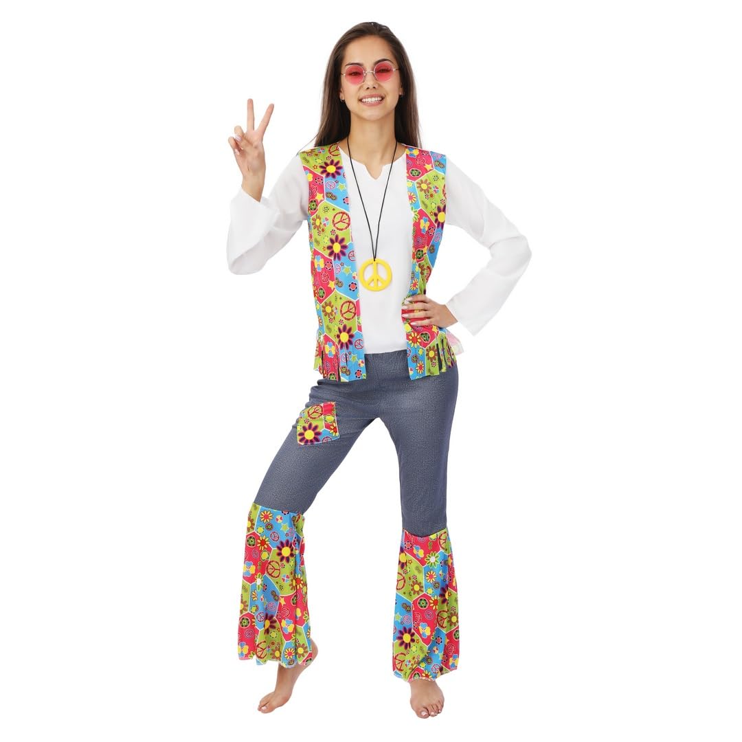 ptit-clown-hippie-kost-m-damen-mehrfarbig-xl image 1