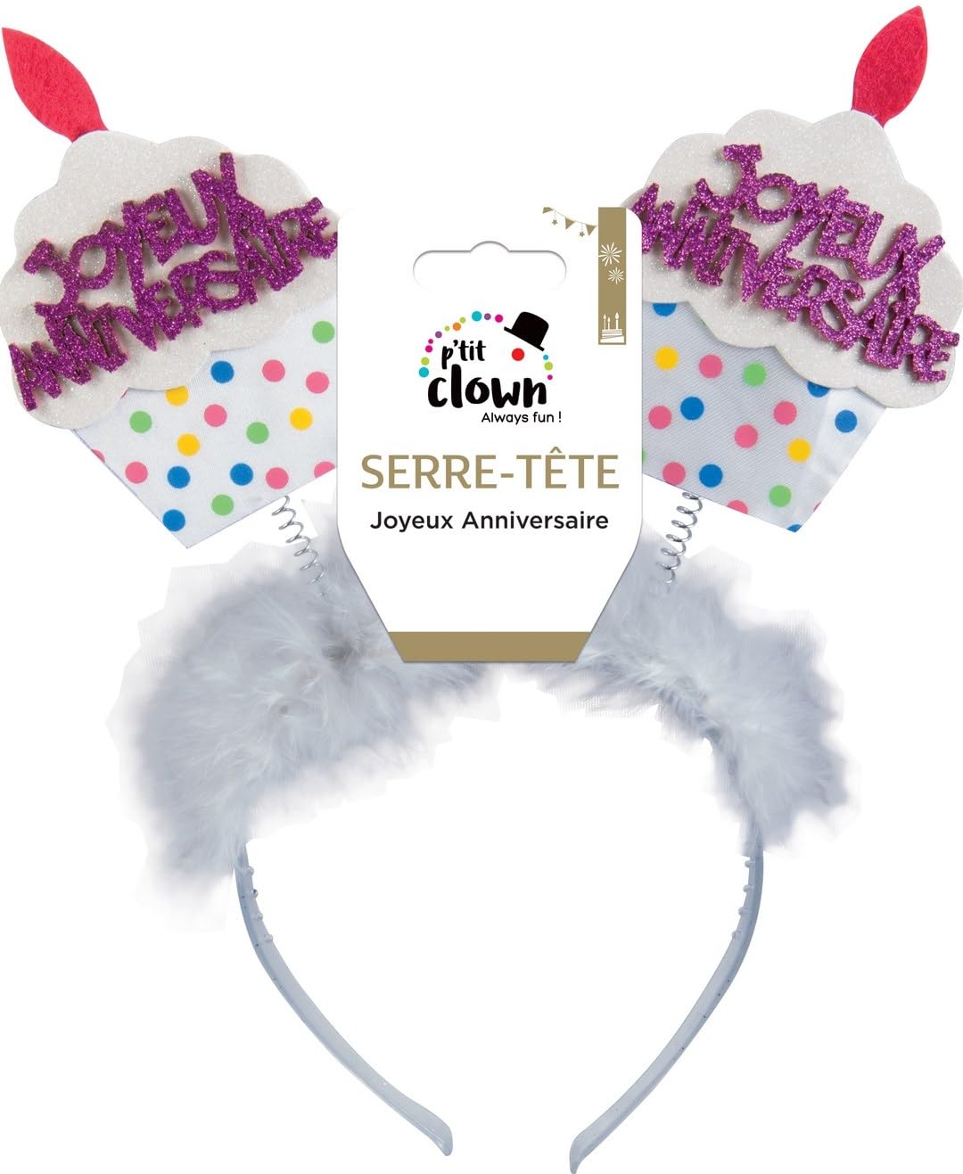 ptit-clown-haarreif-kuchen-joyeux-anniversaire-geburtstags-accessoire-bunt image 5