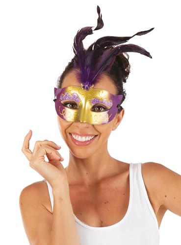 ptit-clown-loup-plumes-augenmaske-erwachsene-federmaske-zufallsfarbe image 6