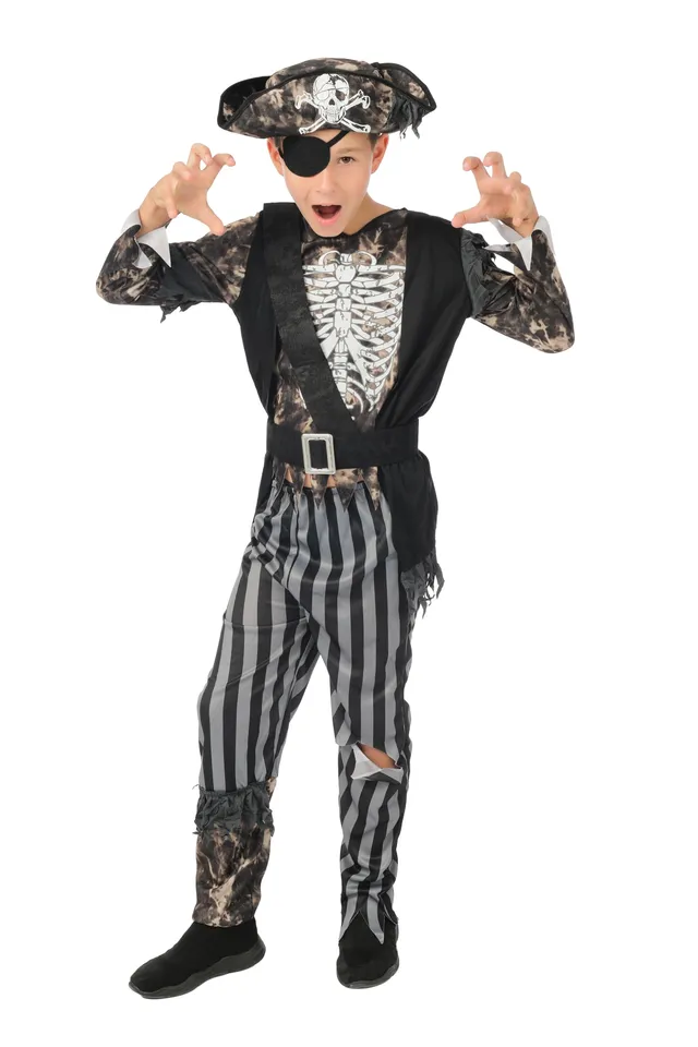 p-tit-clown-skelett-pirat-kost-m-kind-halloween-5-teilig image 1