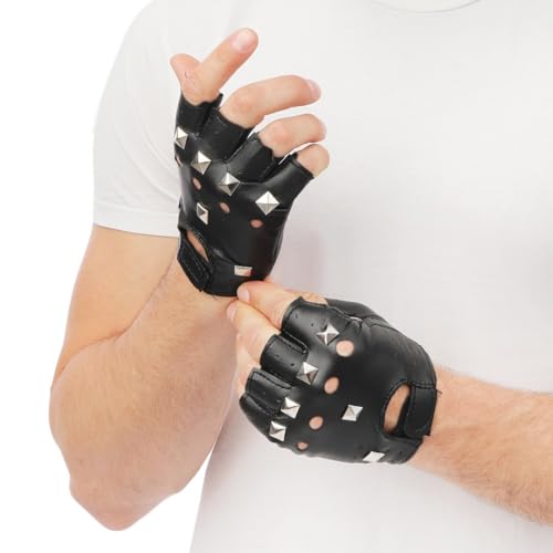 ptit-clown-handschuhe-punk-paar-fingerlose-nieten-handschuhe-schwarz image 8