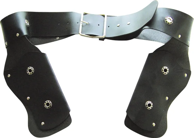 ptit-clown-g-rtel-kunstleder-schwarz-mit-2-pistolenhalftern-erwachsene image 1
