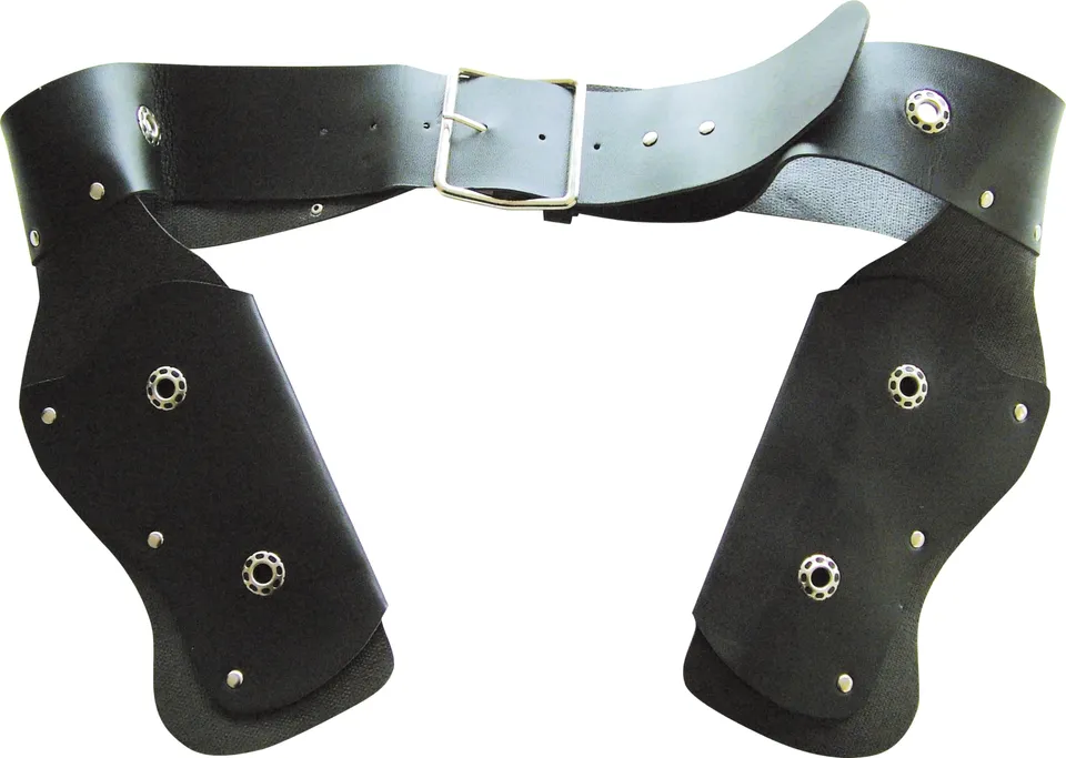 ptit-clown-g-rtel-kunstleder-schwarz-mit-2-pistolenhalftern-erwachsene image 1