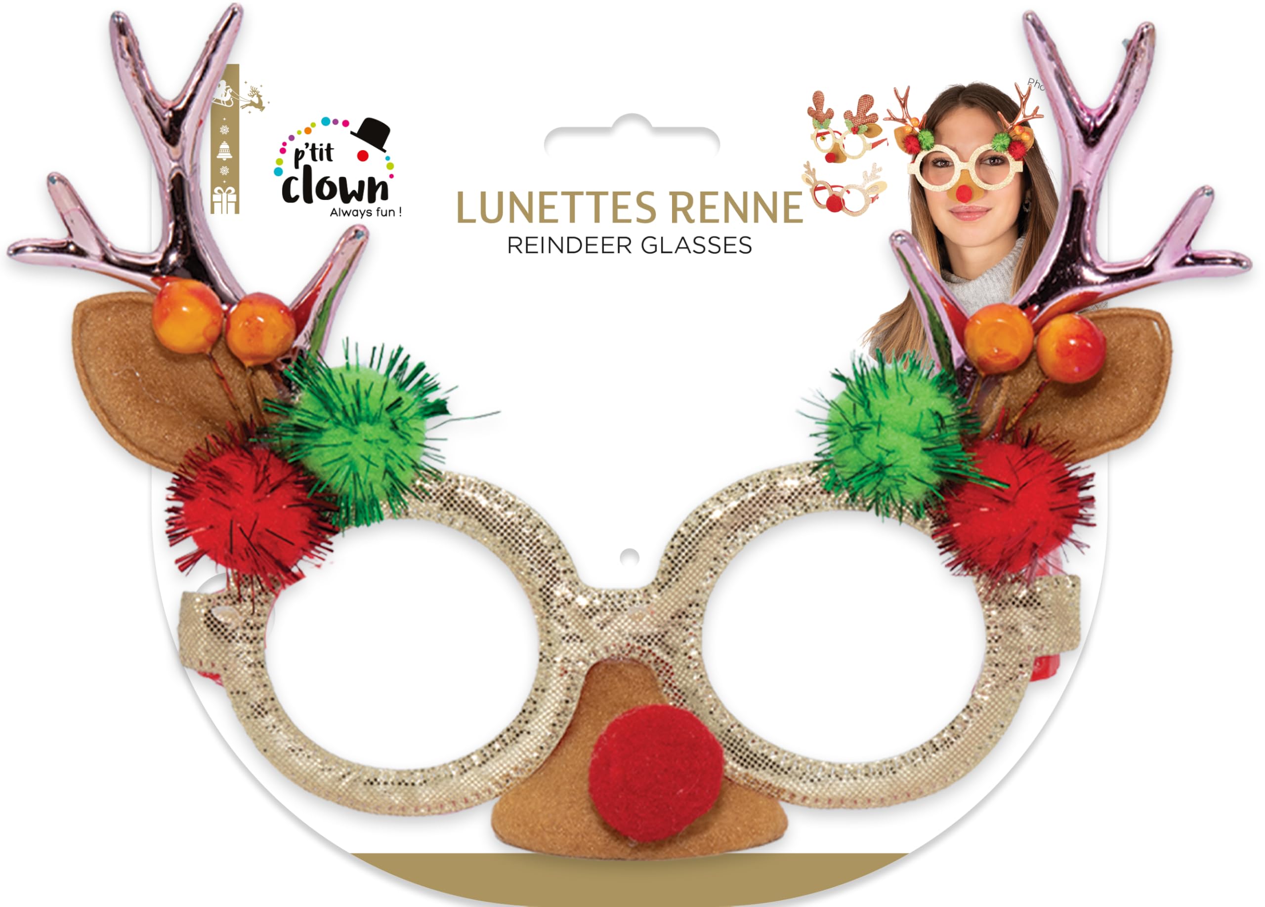 ptit-clown-rentier-brille-weihnachten-modell-zuf-llig image 3