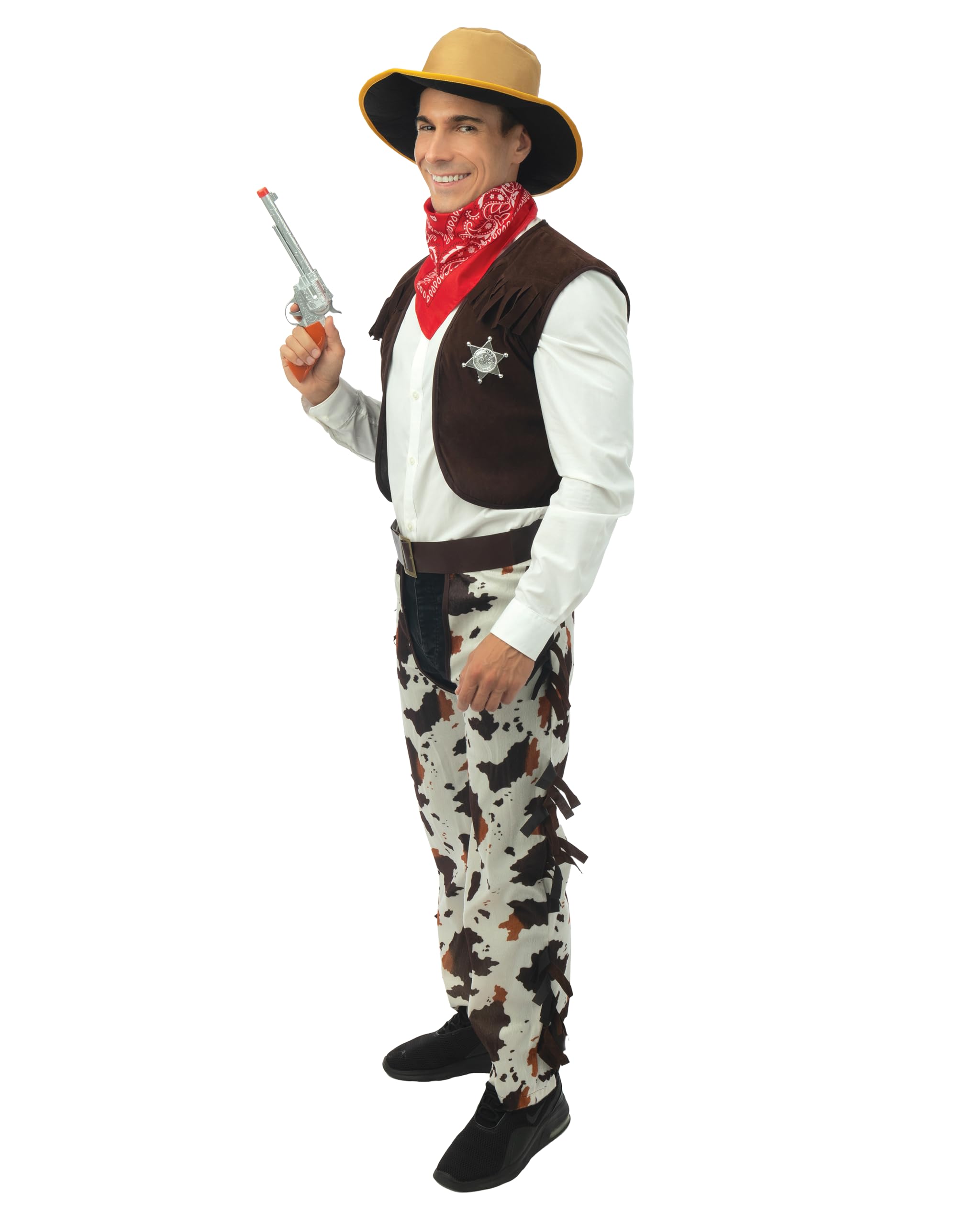 ptit-clown-cowboy-kost-m-herren-l-xl-braun-5-teilig-polyester image 2