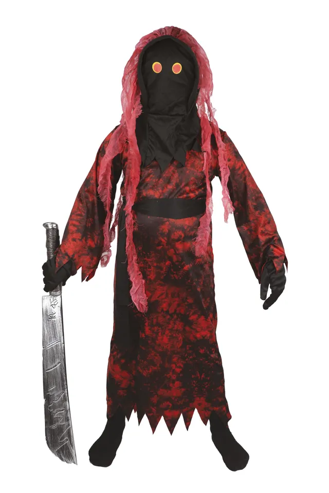 ptit-clown-teufel-kinderkost-m-10-12-jahre-halloween-cosplay-rot-schwarz image 1