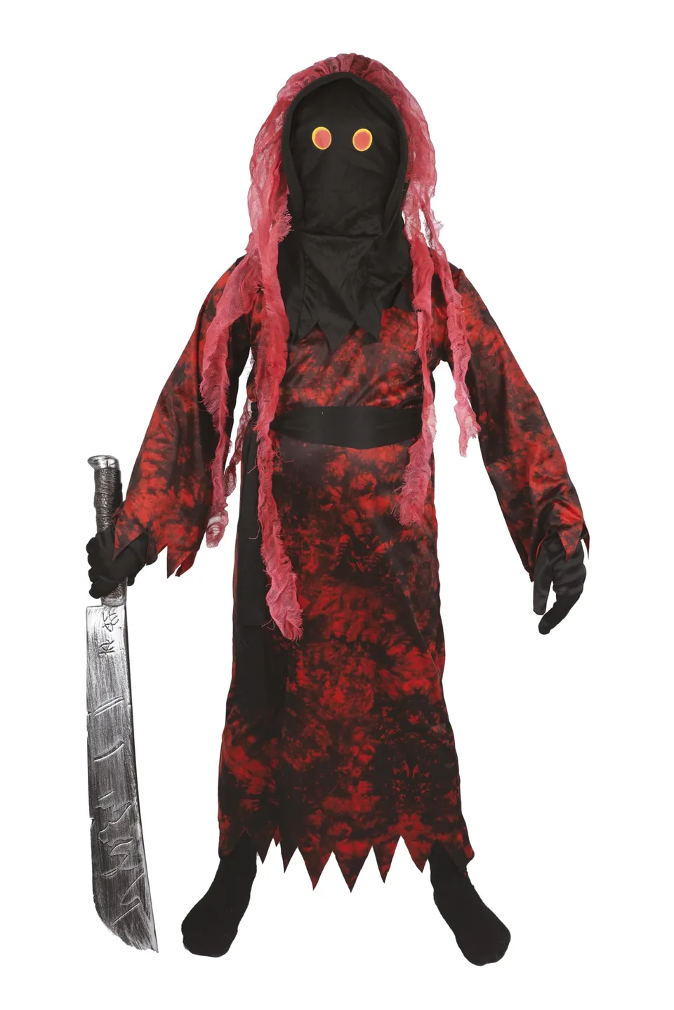 ptit-clown-teufel-kinderkost-m-10-12-jahre-halloween-cosplay-rot-schwarz image 1