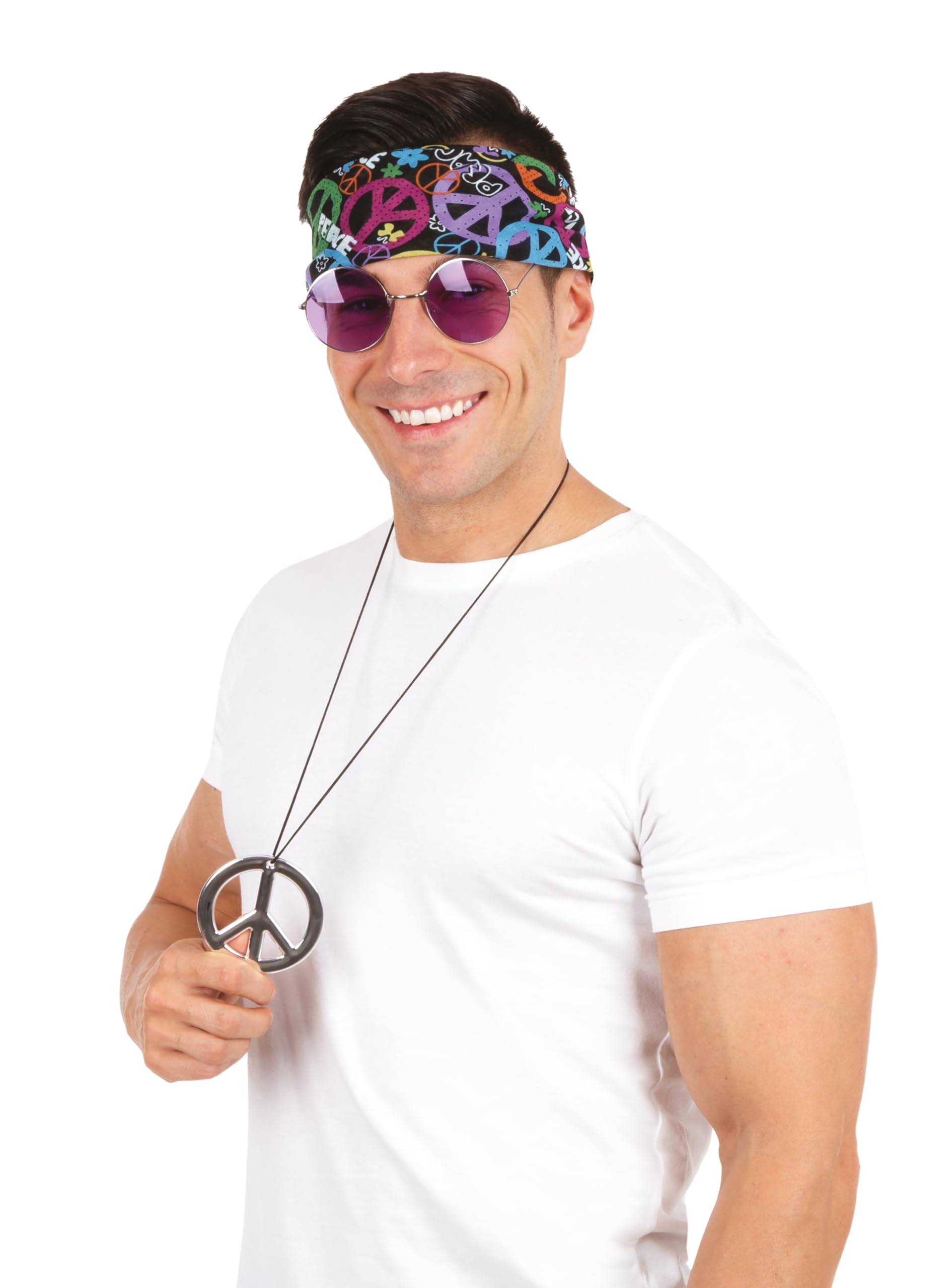 ptit-clown-22697-hippie-zubeh-r-set-erwachsene-mehrfarbig image 3