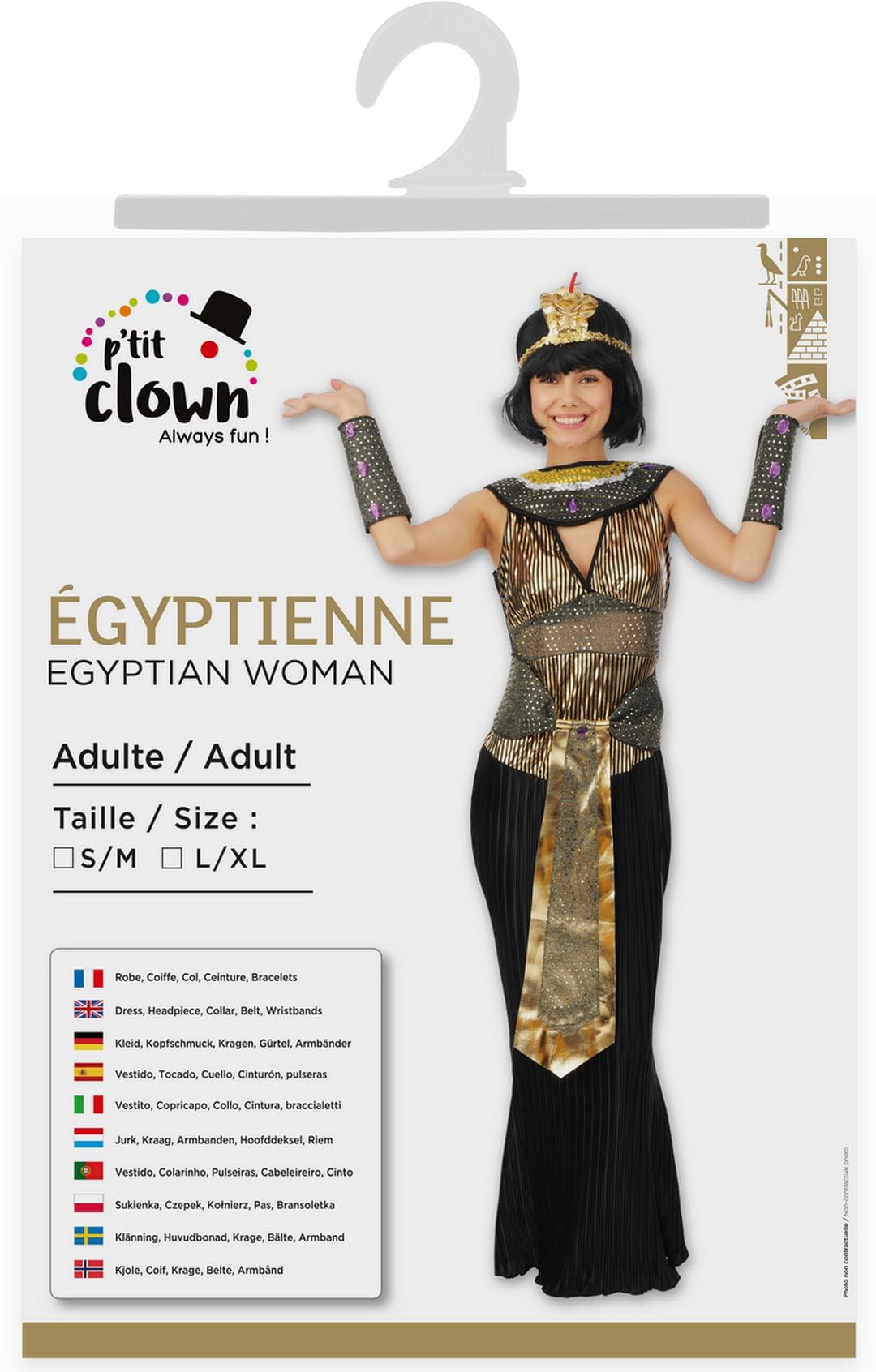 p-tit-clown-gyptische-frau-kost-m-f-r-erwachsene-schwarz-polyester image 6