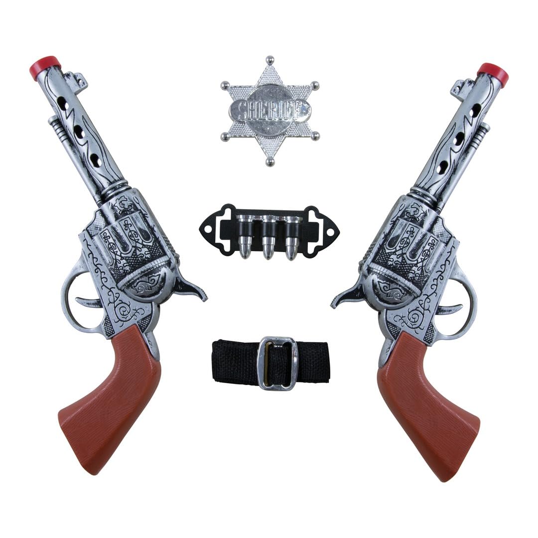 p-tit-clown-cowboy-kit-kost-m-set-mit-2-revolvern-g-rtel-und-sheriffstern image 1