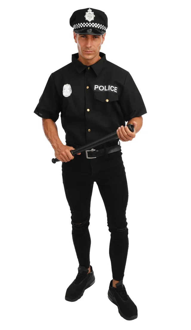 p-tit-clown-polizeikost-m-f-r-erwachsene-hemd-mit-kappe image 1