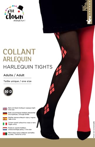 ptit-clown-22165-harlekin-strumpfhose-blickdicht-rot-schwarz-erwachsene image 5