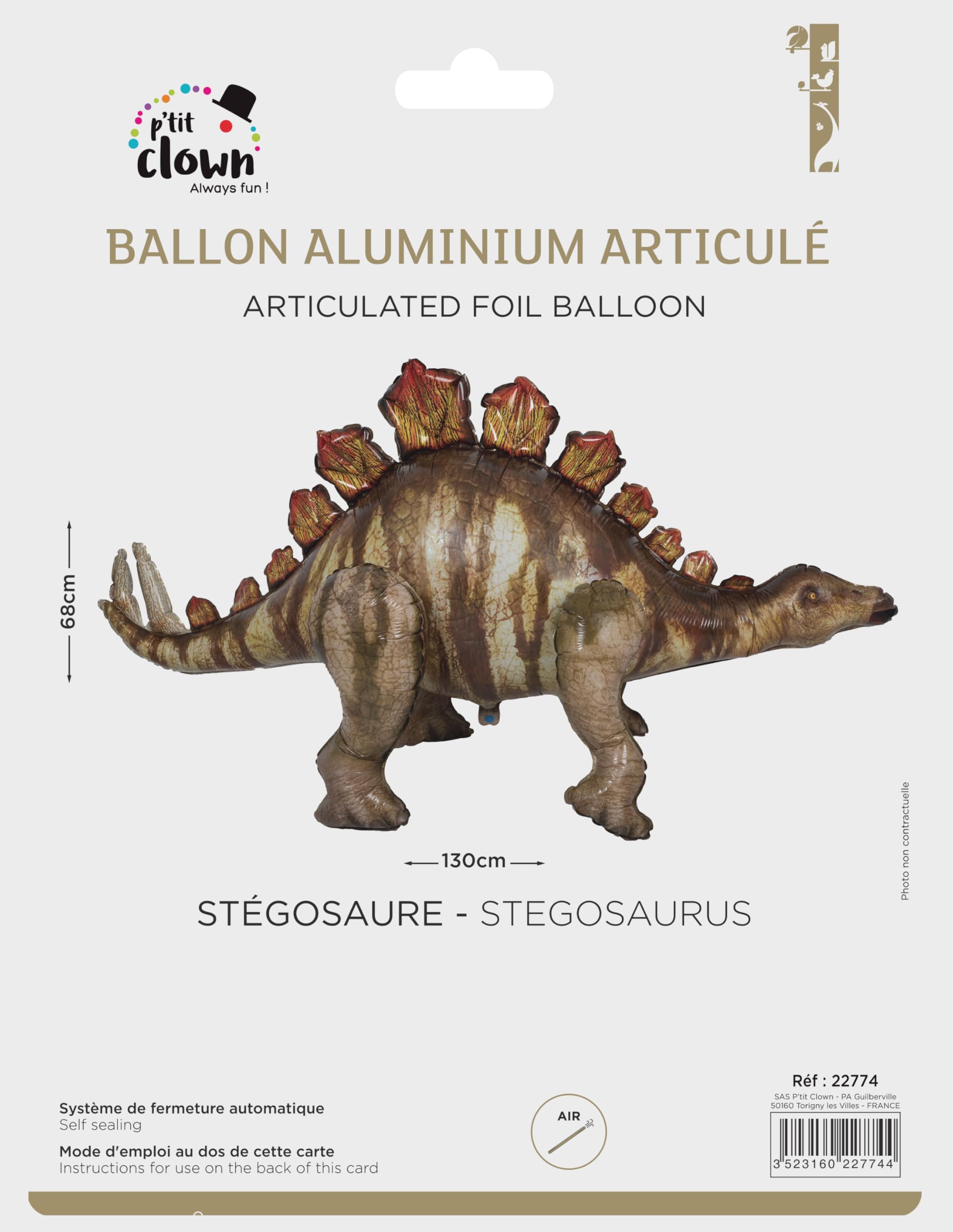 ptit-clown-folienballon-stegosaurus-mit-gelenken-zum-hinstellen image 2