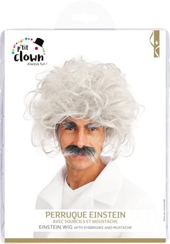 ptit-clown-einstein-per-cke-mit-augenbrauen-und-schnurrbart-wei-einheitsgr-e image 7