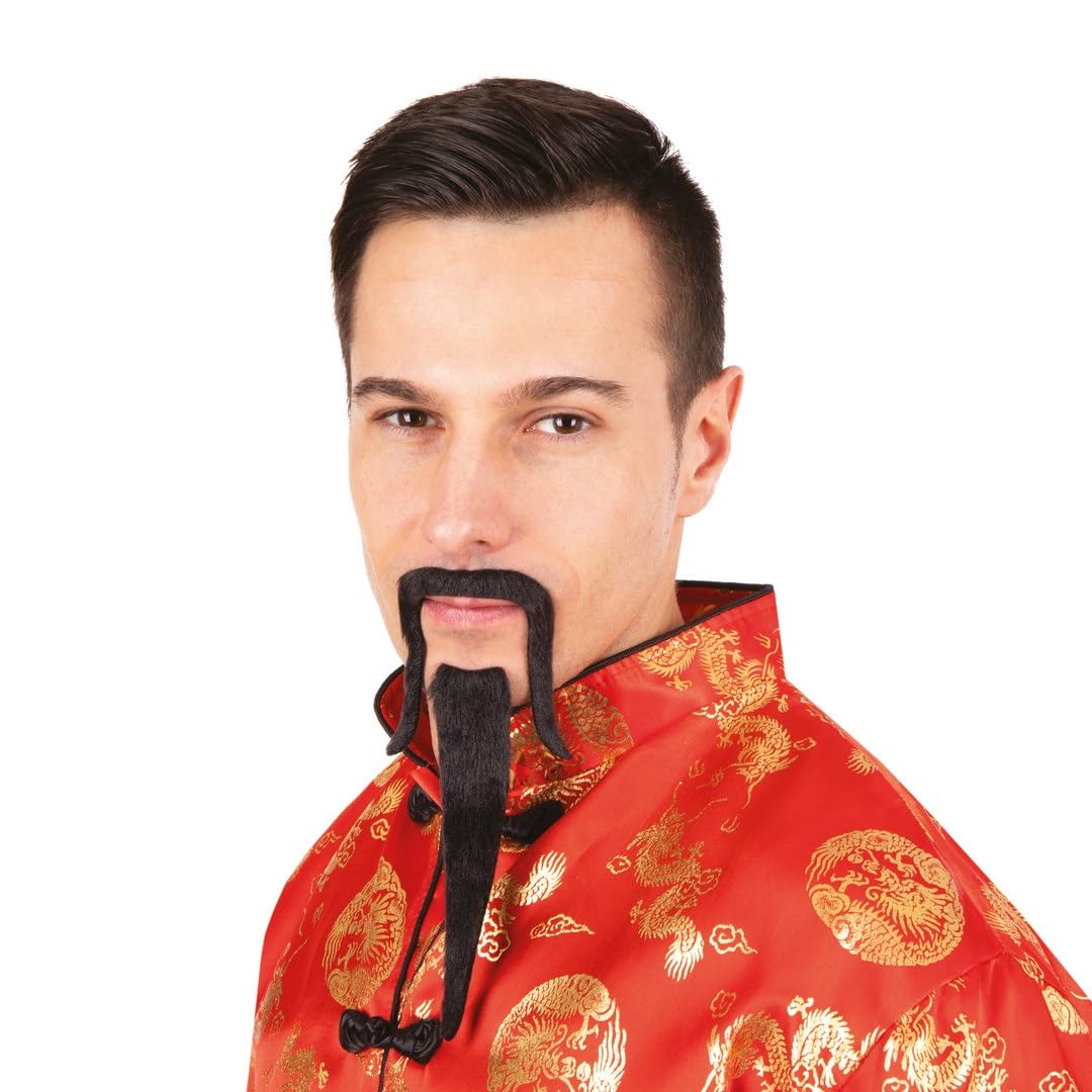 ptit-clown-re22706-mandarin-bart-und-schnurrbart-schwarz-selbstklebend image 2