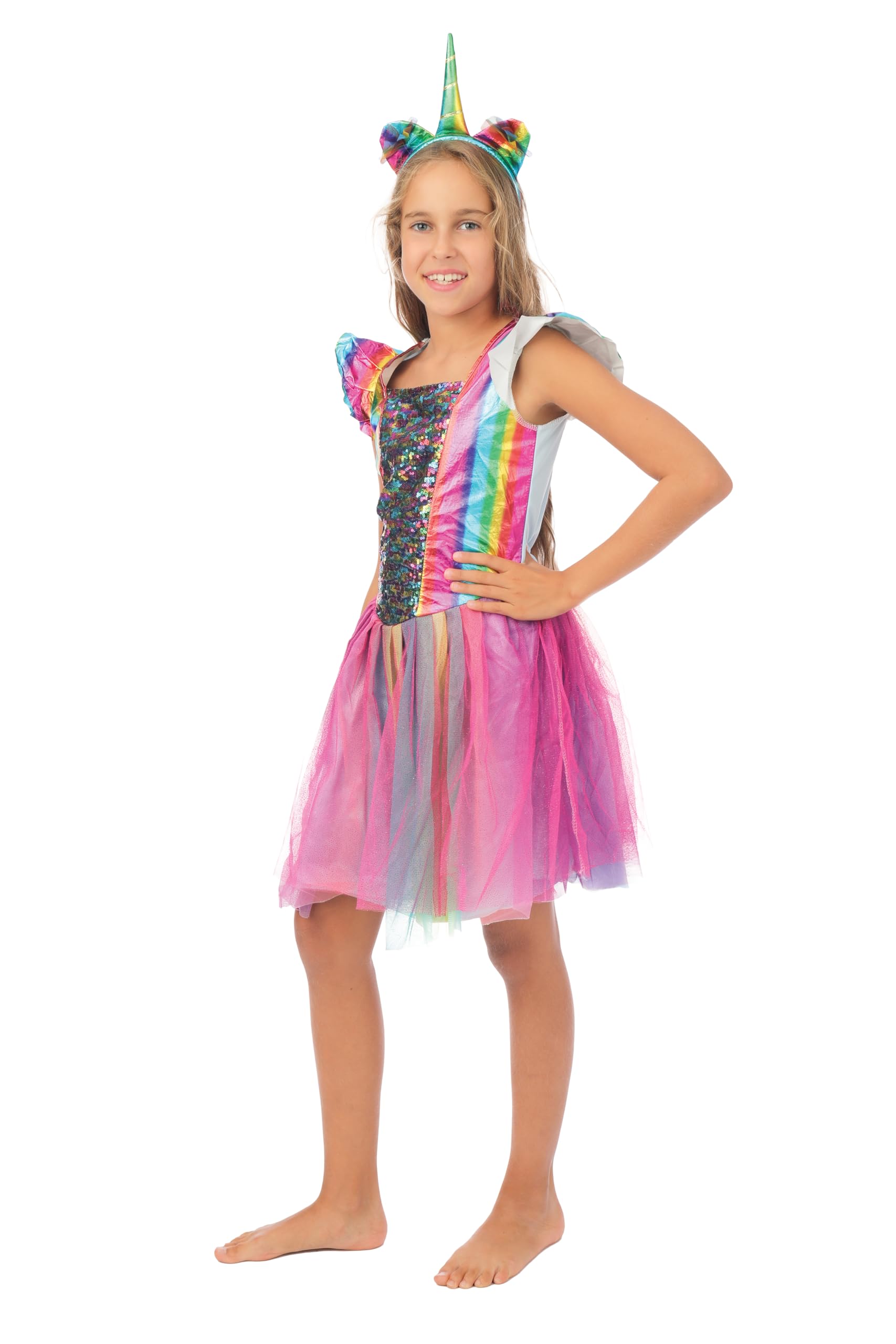 p-tit-clown-einhorn-kost-m-m-dchen-kleid-haarreif image 2