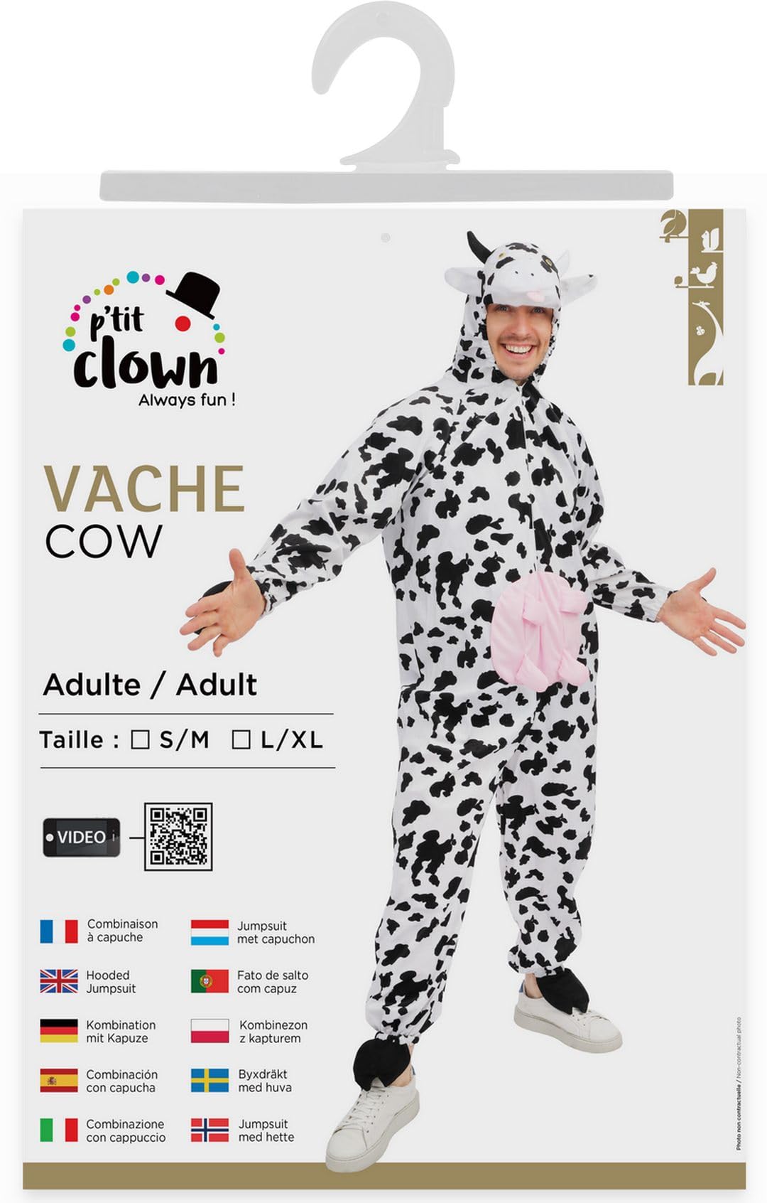 ptit-clown-kuh-kost-m-erwachsene-unisex-overall-mit-kapuze image 5
