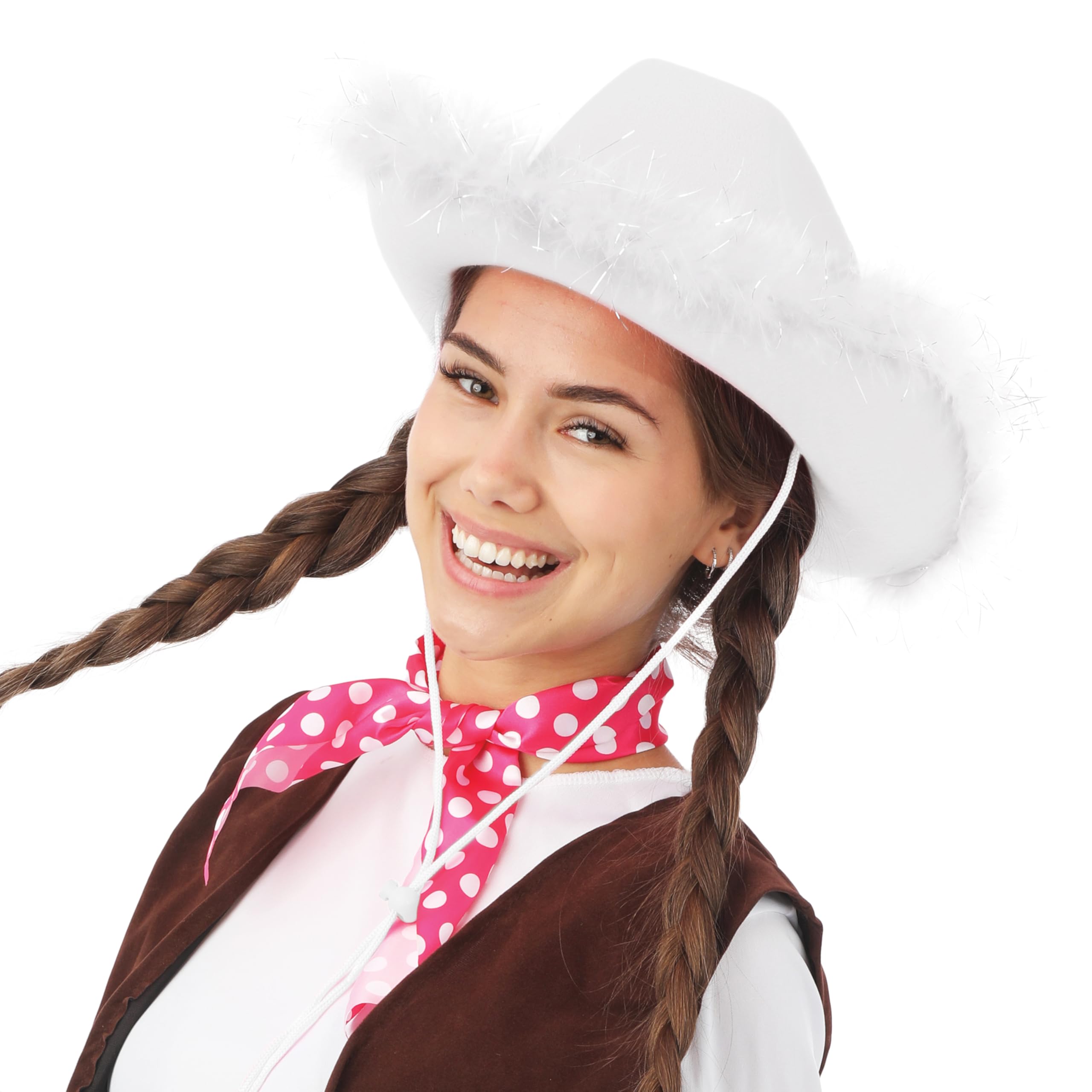 ptit-clown-cowgirl-filzhut-21302-wei-mit-federn-damen image 5